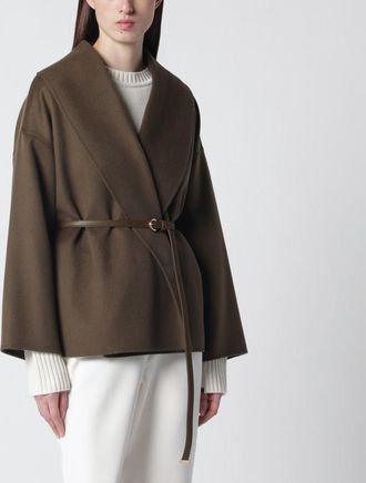 Max Mara Khaki green wrap coat
