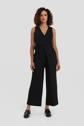Nom Maternity Ines Maternity & Nursing Full Length Jumpsuit in Black at Nordstrom, Size X-Large