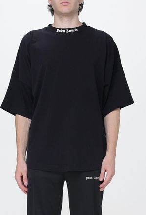 Palm Angels T-shirt relaxed fit in cotone con logo e spalle cadute