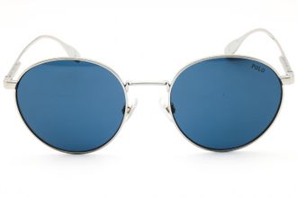 Polo Ralph Lauren PH3158 Round Metal Sunglasses - Silver