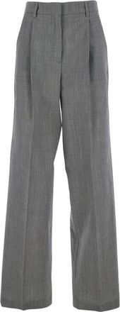 Golden Goose Wide Leg Broeken - Dames - Wijde Broeken - Grijs - M - Wol - Broeken