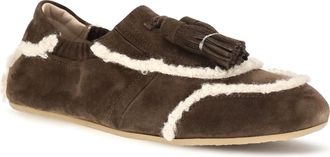 Fratelli Rossetti Womens Suede Slip-On Loafers With Tassel Cacao