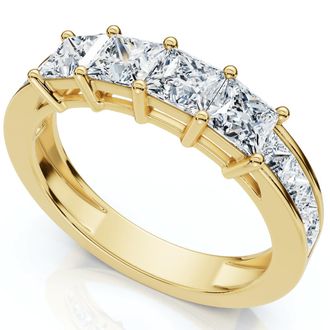 Pompeii3 1 1/4ct Princess Cut Diamond Ring 14K Yellow Gold Size Selectable