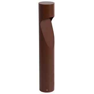 Beliani L&aacute;mpara De Bolardo De Jard&iacute;n Exterior Moderno 81 Cm De Aluminio Led Marr&oacute;n Caroi
