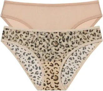 Skarlett Blue Spellbound Mesh Bikini 2-Pack in Nylon/leo Leopard at Nordstrom, Size X-Small