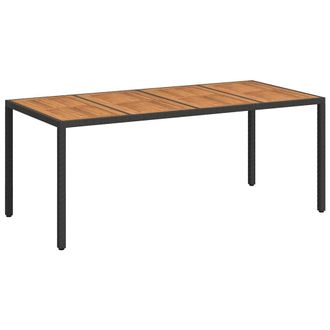vidaXL Mesa De Jard&iacute;n Negro 190 X 90 X 75 Cm Rat&aacute;n Sint&eacute;tico Vidaxl