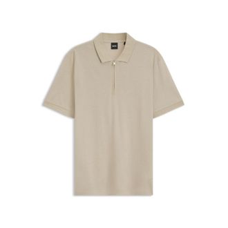 BOSS Zip-placket polo shirt in a cotton blend