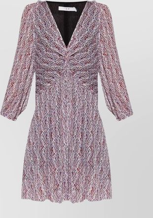 Iro graphic print mini dress with asymmetric hem