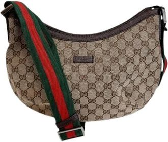 Gucci Pre-owned Cross Body Bags, female, Brown, Size: ONE SIZE Pre-owned Sherry Line Shoulder Bag