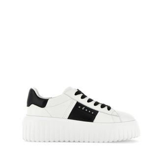 Hogan Witte Platte Sneakers - Dames - Sneakers - Wit - 40 EU - Leer - Schoenen