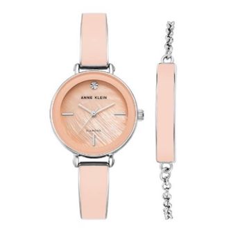 Anne Klein Quartz Ladies Watch and Bracelet Set AK-3621PKST