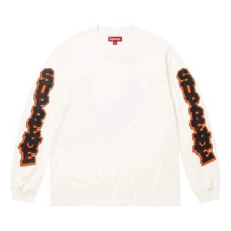 SUPREME SS26 Cracked Sleeve L/S T-Shirt Washed White SUP-SS26-042-WHT