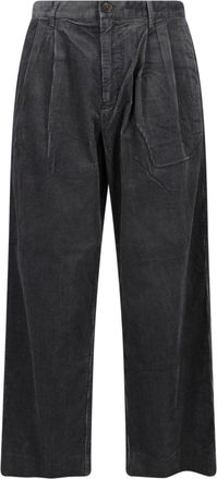 Paul Smith Black Ribbed Corduroy Mid-Rise Straight-Leg Pants