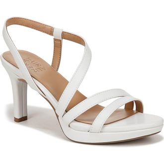 Naturalizer Brenta Strappy Sandal (Women) - Multiple Widths Available in White Faux Leather at Nordstrom Rack, Size 9.5