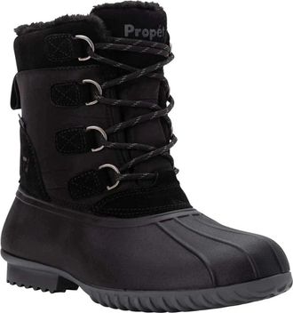 Prop&eacute;t Propet Ingrid Womens Black Suede Waterproof Mid Calf Winter Boots RHS8016