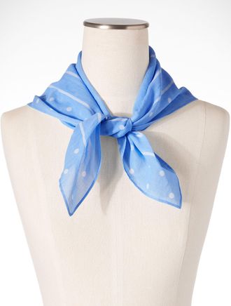 Talbots Garden Dot Square Scarf - Vista Blue - 001 Talbots