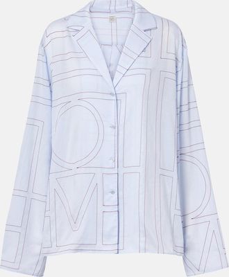 Toteme Embroidered cotton-blend poplin pajama shirt