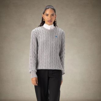 Members Only Womens Crew Neck Cable Sweater