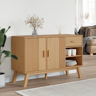 Berkfield Home Sideboard OLDEN Brown 114x43x73.5 cm Solid Wood Pine in Tan