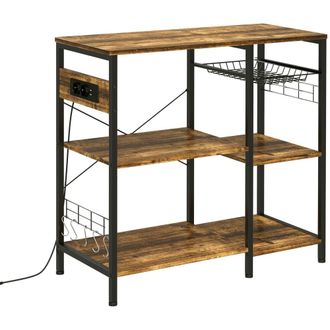 HOMCOM Estanter&iacute;a de cocina 90x40x83 cm marr&oacute;n r&uacute;stico