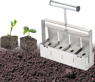 OEM Bloqueador De Tierra Manual, Herramienta De 2 Pulgadas Para La Creaci&oacute;n De Bloques De Tierra Con Mango Antideslizante Y C&oacute;modo Para Plantar, Trasplant