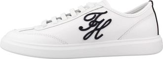 Tommy Hilfiger Schoenen, Dames, Wit, 39 EU, Leer, Icon Court Light