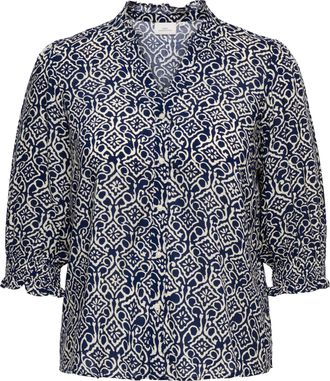 Only Carmakoma Druckbluse ONLY CARMAKOMA CARRAYA 3/4 SHIRT WVN NOOS, Damen, Gr. 42, night sky aop:adena graphic, Web, Obermaterial: 100% Viskose, bedruckt, regular f