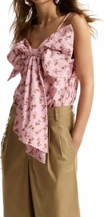 Essentiel Jogs Large Bow Babydoll Top In Violette Combo