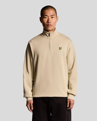Lyle & Scott Katoenen Loopback 1/4 Zip Sweatshirt - Grijs