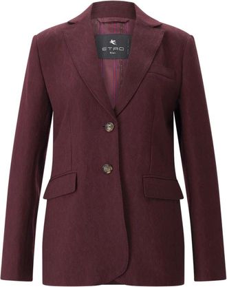 Etro Enkelrij broek met paisley-print - Dames - Blazers - Rood - 2XS - Wol - Jassen