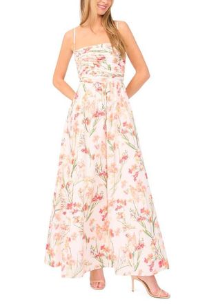 Ted Baker Nara Floral Maxi Dress in Ultra White at Nordstrom, Size X-Small