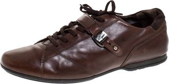 Ferragamo Brown Leather Low Top Sneakers