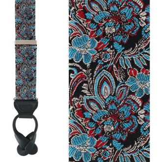 Trafalgar Store Enzo Exploded Floral Silk Button End Suspenders in Multiple Colors at Nordstrom