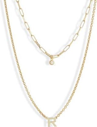 Meshmerise Diamond Initial Charm Necklace in Yellow-R at Nordstrom Rack