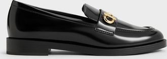 Charles & Keith Metallic-Accent Loafers