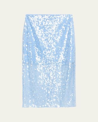 Veronica Beard Allora Sequined Midi Skirt