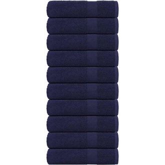 vidaXL Toallas Invitados 10uds 100% Algod&oacute;n Azul Marino 360gsm Vidaxl