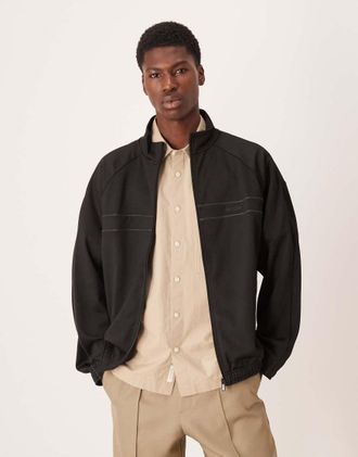 Calvin Klein Jeans - Giacca a vento nera leggera con zip-Nero