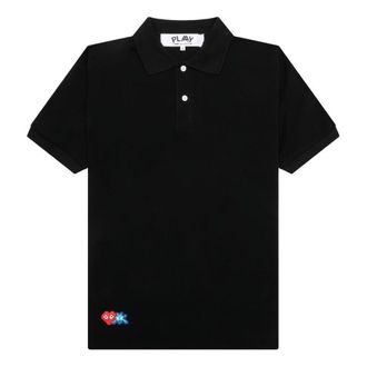 Comme Des Gar&ccedil;ons SS25 x Invader Pixel Heart Polo Shirt Black AZ-T336-051-1