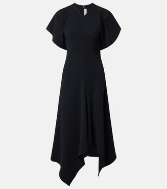 Victoria Beckham Asymmetric draped cady midi dress