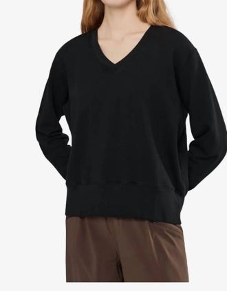 Mod-o-doc Deep V-Neck Pullover In Black