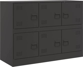 vidaXL Aparador De Acero Negro 99x39x73 Cm Vidaxl