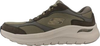 Skechers Arch Fit 2.0 Sneakers - Heren - Sneakers - Groen - 44 EU - Leer - Schoenen