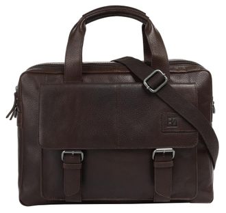Bodenschatz Aktentasche BODENSCHATZ, Herren, Gr. B/H/T: 41cm x 29cm x 10cm onesize, braun, Leder, leicht gl&auml;nzend, unifarben, Taschen Aktentasche, echt Leder