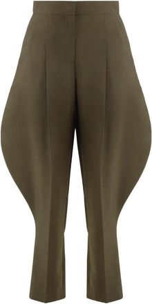 Fendi Wol en Mohair Pantalon - Dames - Broeken - Groen - XS - Wol - Broeken