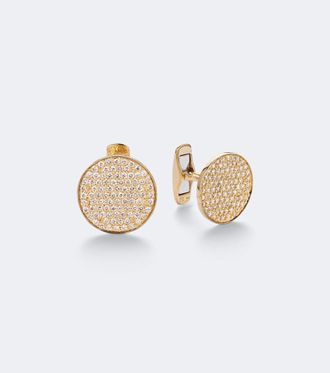 Sydney Evan Disc 14kt gold cufflinks with diamonds