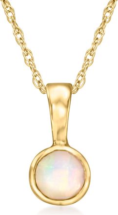 RS Pure by Ross-Simons Opal Pendant Necklace in 14kt Yellow Gold