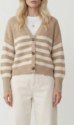 Vero Moda Lea Cardigan in Moon Rock Stripes at Nordstrom, Size X-Large