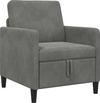 vidaXL Sof&aacute; Con Almacenamiento Gris Oscuro 72 X 78 X 87 Cm Poli&eacute;ster Vidaxl