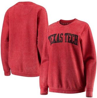 Pressbox Womens Pressbox Red Texas Tech Red Raiders Comfy Cord Vintage Wash Basic Arch Pullover Sweatshirt at Nordstrom, Size Xx-Large
